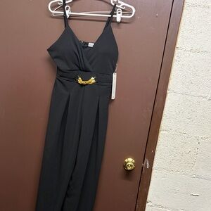 Almost Famous Black Jumpsuit with Gold Accent